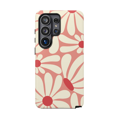 Cute Retro Pink Daisy Pattern Phone Case - Pink Phone Case - Samsung Galaxy S26 Ultra / Glossy