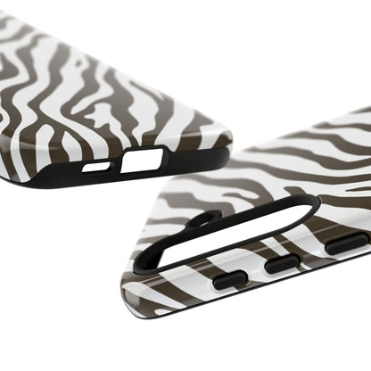 Stylish Mocha Zebra Print Phone Case