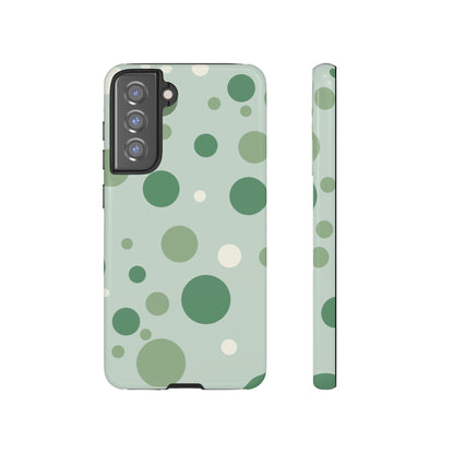 Samsung Galaxy S21 FE / Glossy Phone Case - ’Bold Green Dot Pattern’ Phone Case