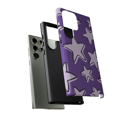 Violet Purple Doodle Star Phone Case