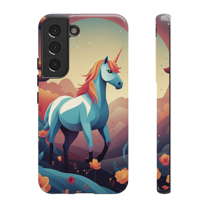 Samsung Galaxy S22 / Glossy Phone Case - Stylised Unicorn Design Phone Case