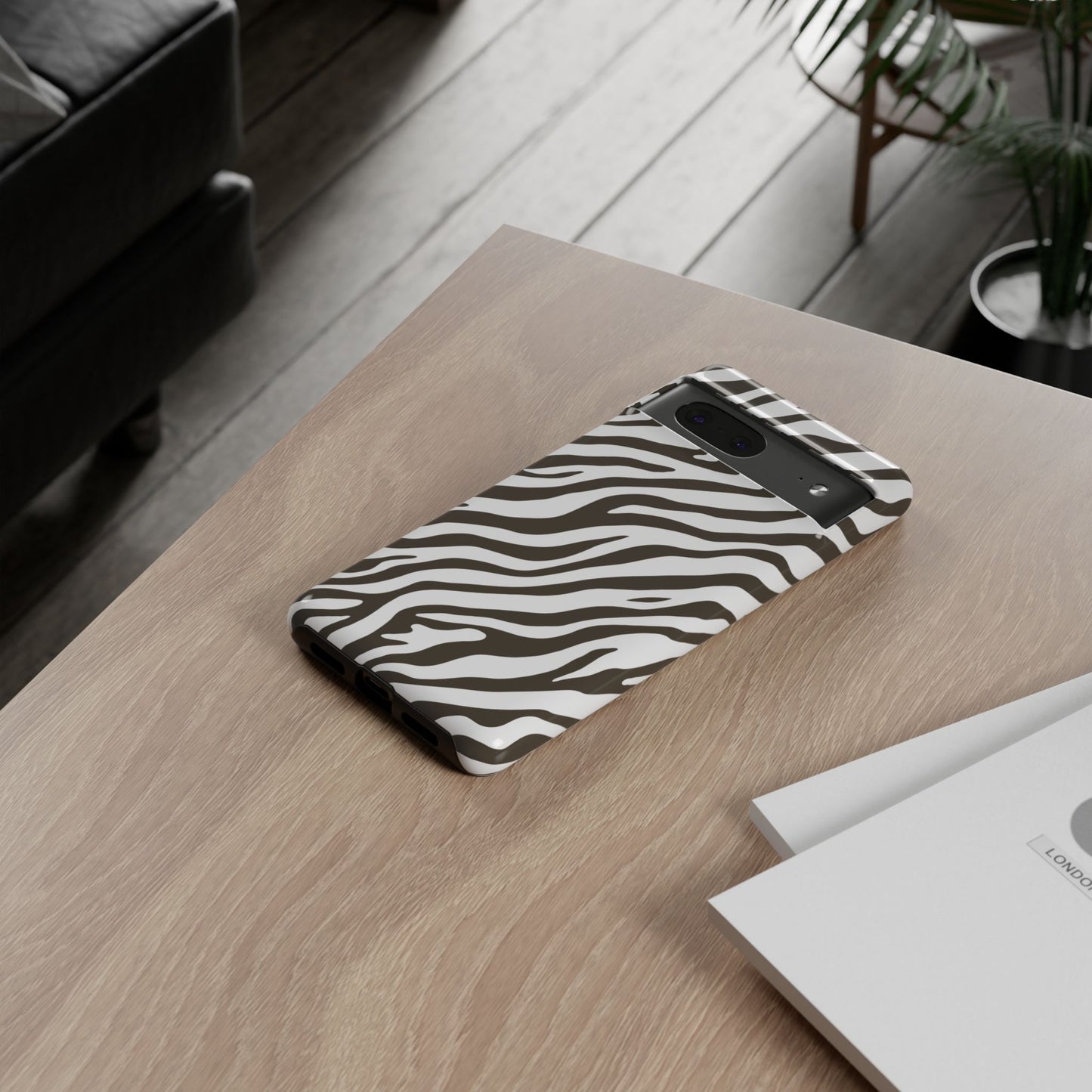 Stylish Mocha Zebra Print Phone Case