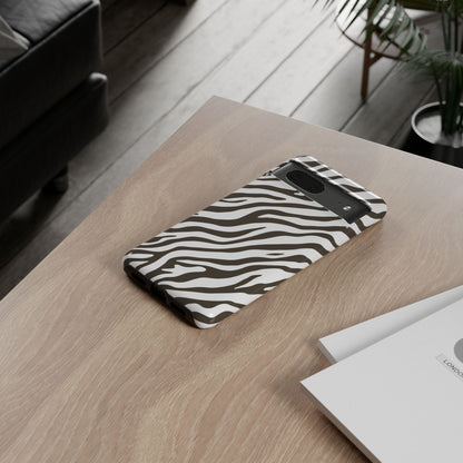 Stylish Mocha Zebra Print Phone Case