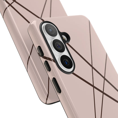 Abstract Pink with Brown Lines Phone Case - Pink Phone Case