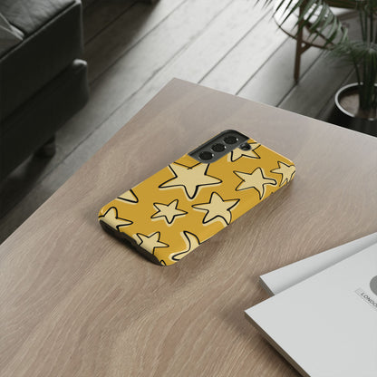 Golden Yellow Doodle Star Phone Case