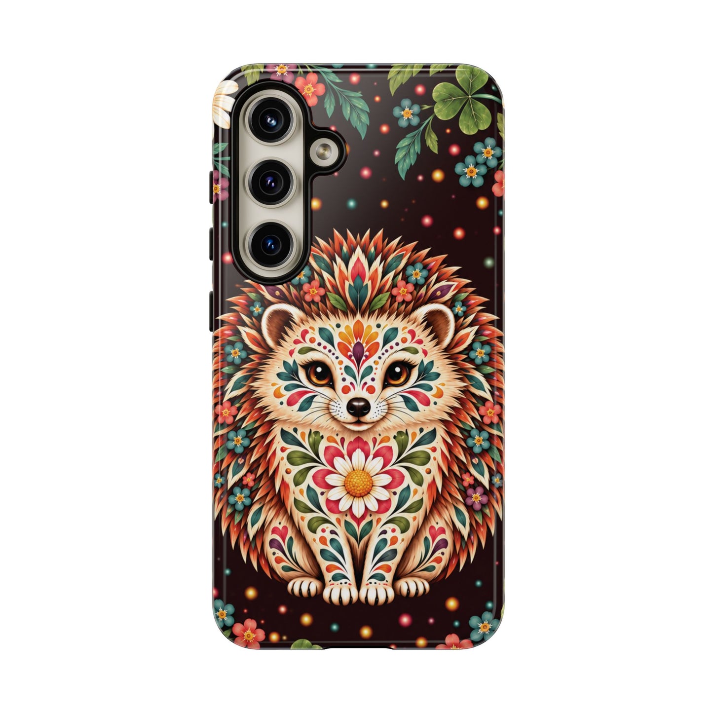 Vibrant Terracotta and Teal Calavera Hedgehog Phone Case - Multicolor Phone Case - Samsung Galaxy S24 / Glossy
