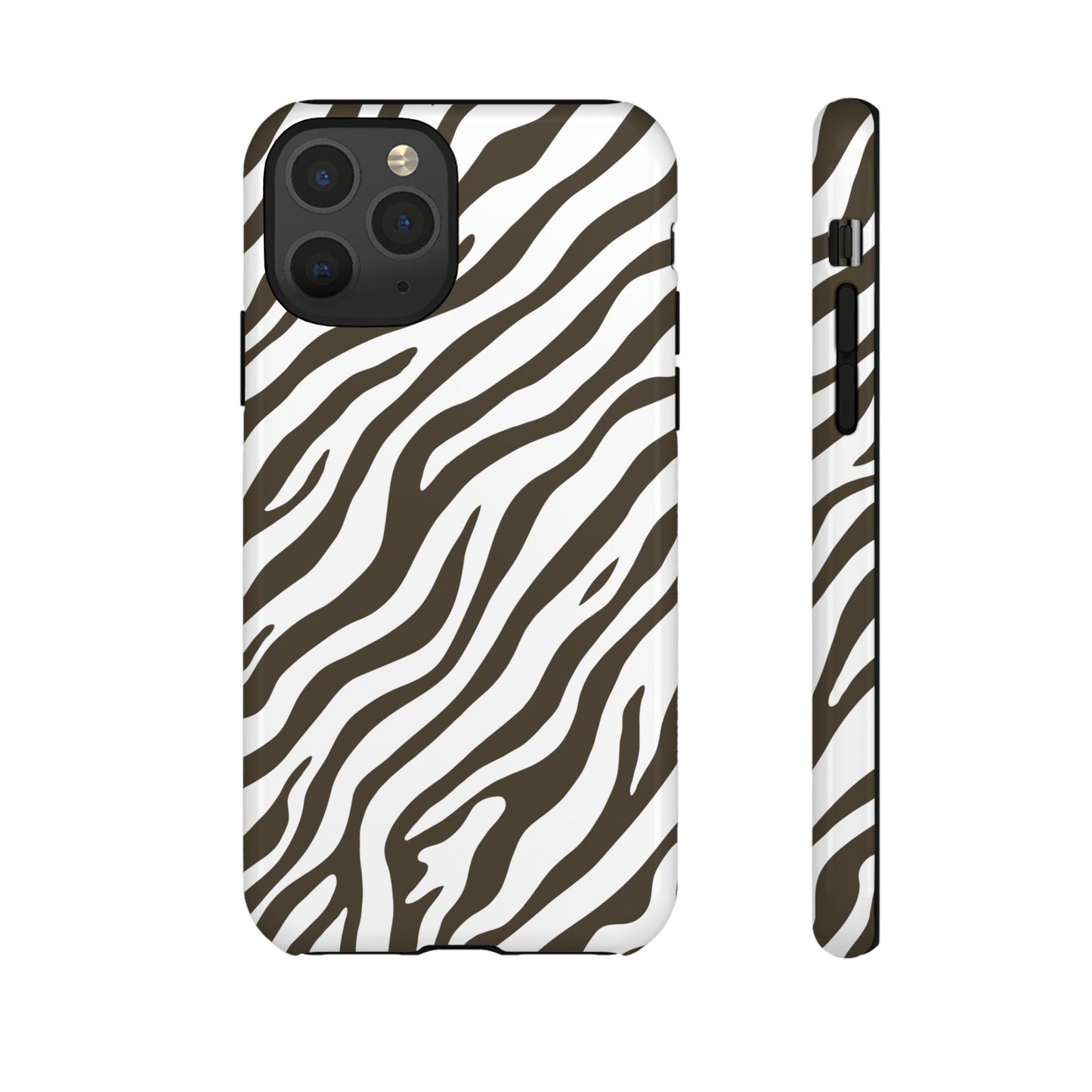 Stylish Mocha Zebra Print Phone Case
