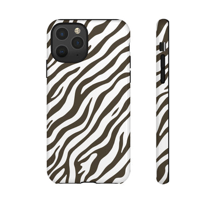 Stylish Mocha Zebra Print Phone Case
