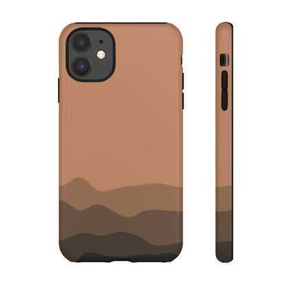 Brown Abstract Waves Protective Phone Case - Brown Phone Case - iPhone 11 / Glossy