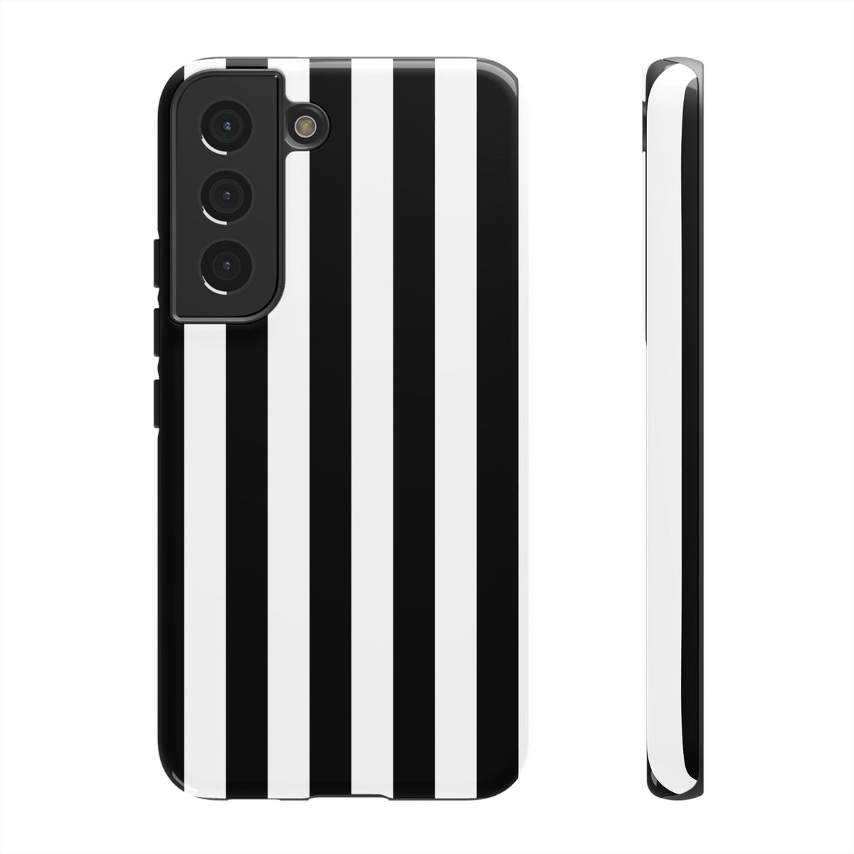 Simple Black & White Stripe Pattern Phone Case - White Phone Case - Samsung Galaxy S22 / Glossy