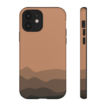 Brown Abstract Waves Protective Phone Case - Brown Phone Case - iPhone 12 / Glossy