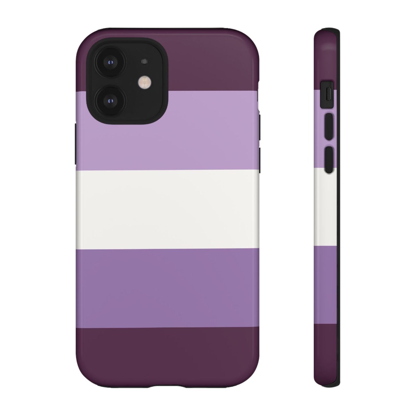 iPhone 12 / Glossy Phone Case - Purple Stripe Pattern Phone Case