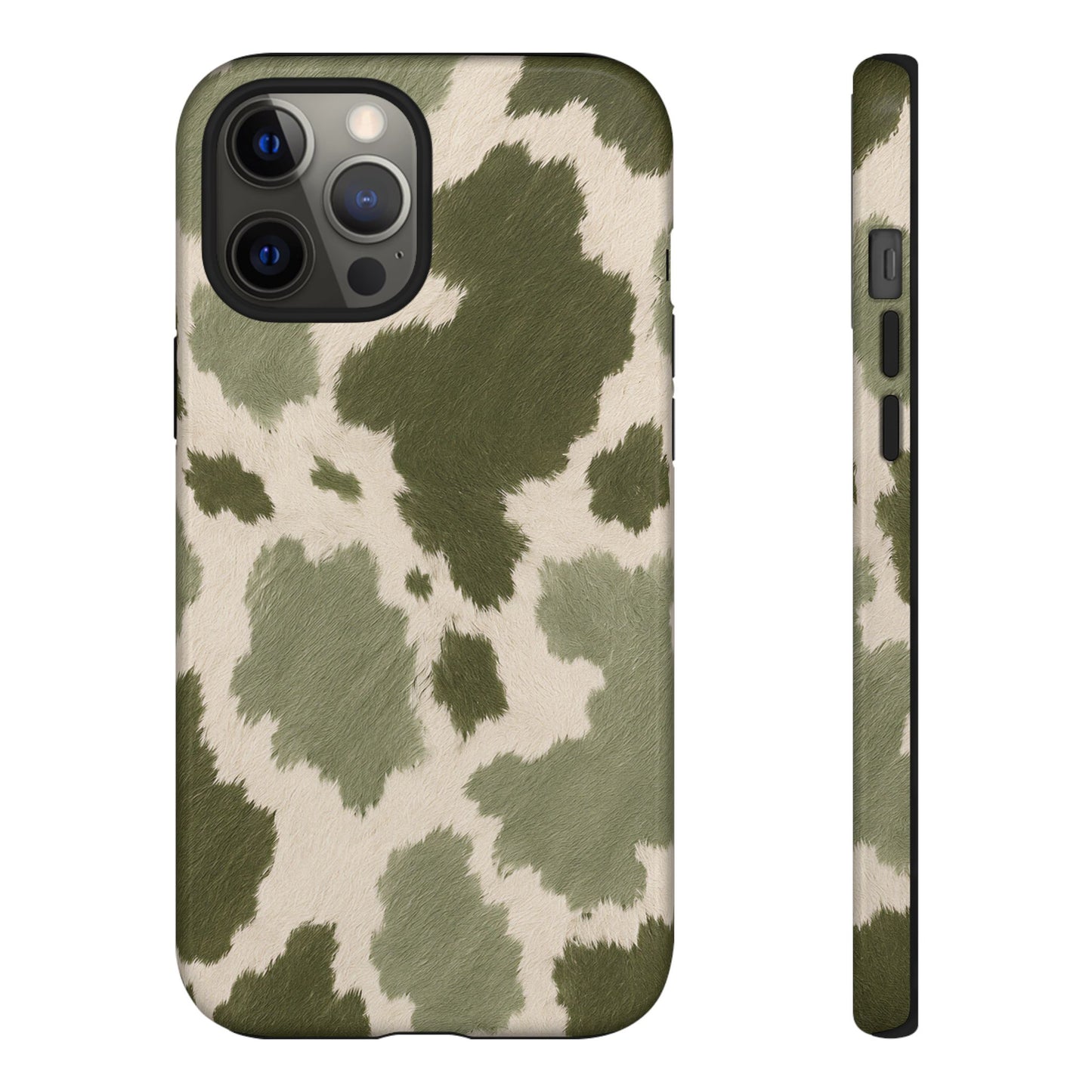 Stylish Olive Green Cow Print Phone Case