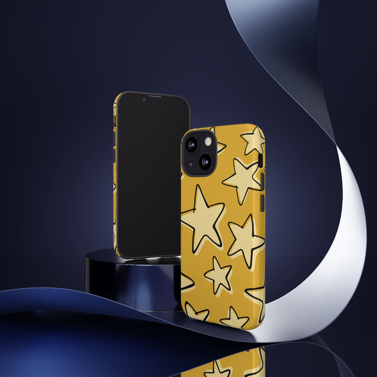 Golden Yellow Doodle Star Phone Case