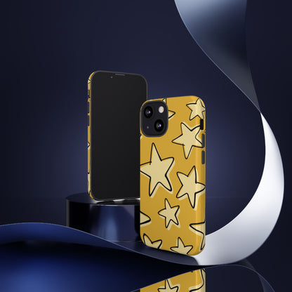 Golden Yellow Doodle Star Phone Case