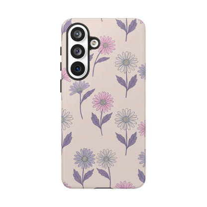 Pretty Pink & Purple Daisy Pattern Phone Case