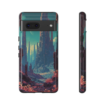 Alien Monolith Valley Sci-fi Phone Case - Pink Phone Case - Google Pixel 7 / Glossy