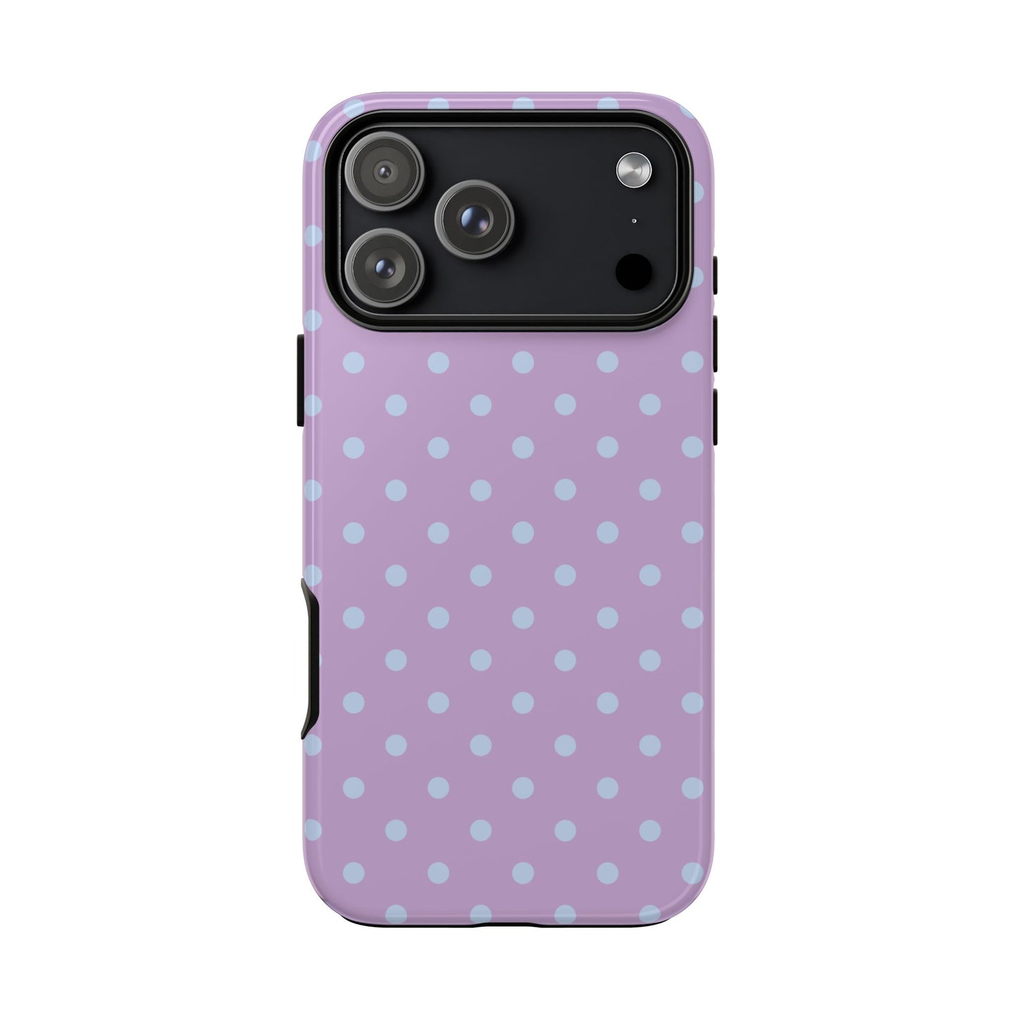 iPhone 17 Pro Max / Glossy Phone Case - Trendy Lilac & Ice Blue Dot Pattern Phone Case