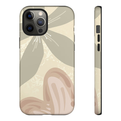 Hibiscus Heart Pattern Phone Case - Beige Phone Case - iPhone 12 Pro Max / Glossy