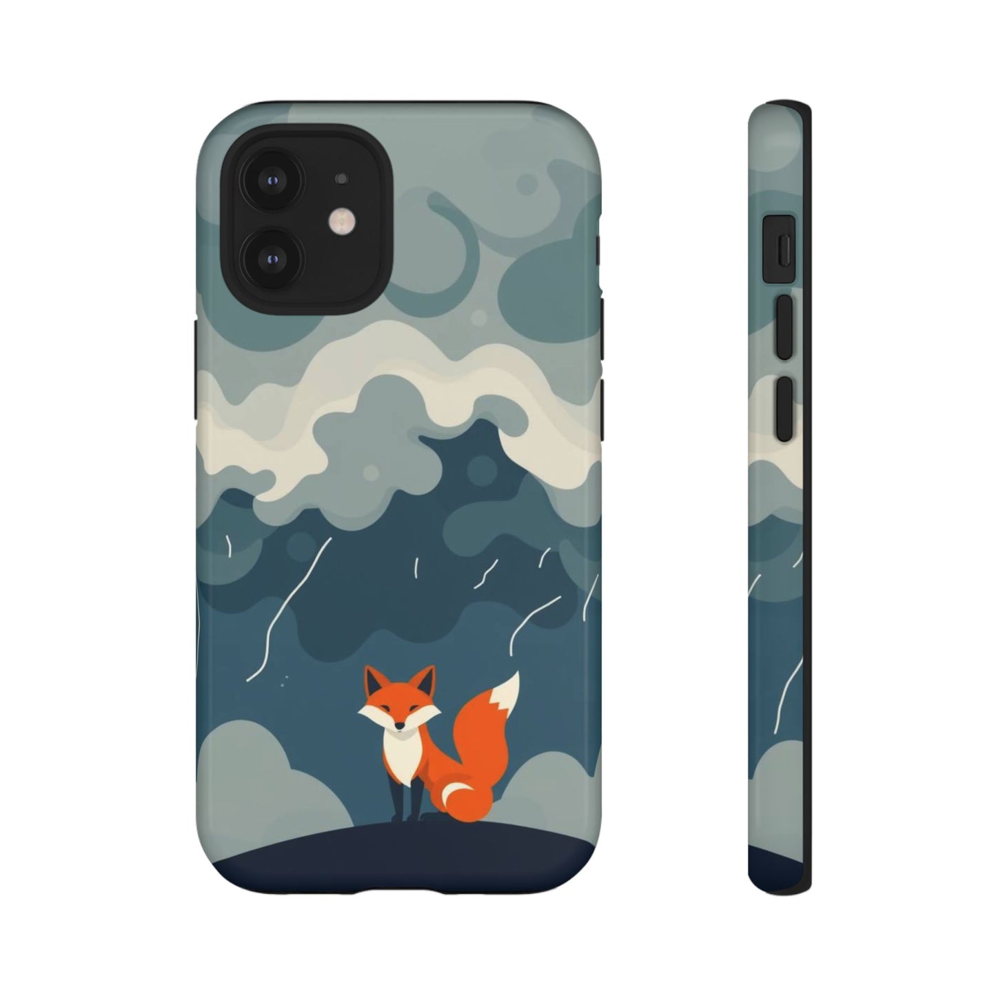 iPhone 12 Mini / Glossy Phone Case - Stormy Fox Design Phone Case