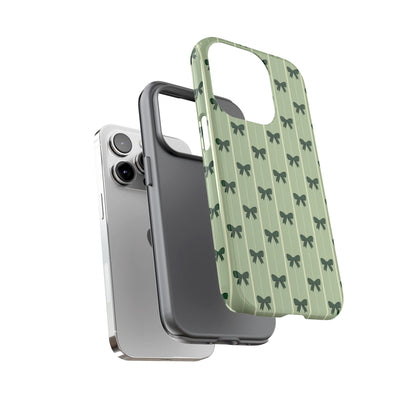 Retro Forest Green Bow Pattern Phone Case
