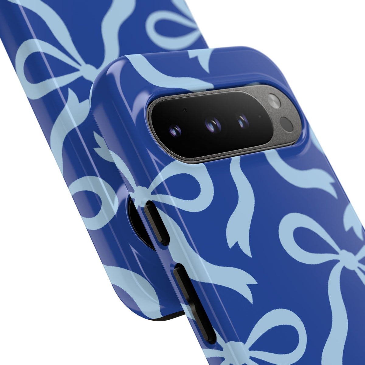 Bold Cobalt Blue and Powder Blue Bow Pattern Phone Case - Blue Phone Case