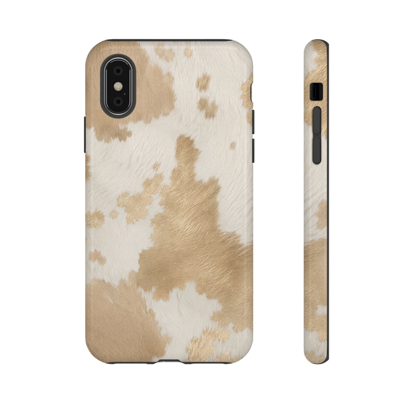 Elegant Champagne Cow Print Phone Case