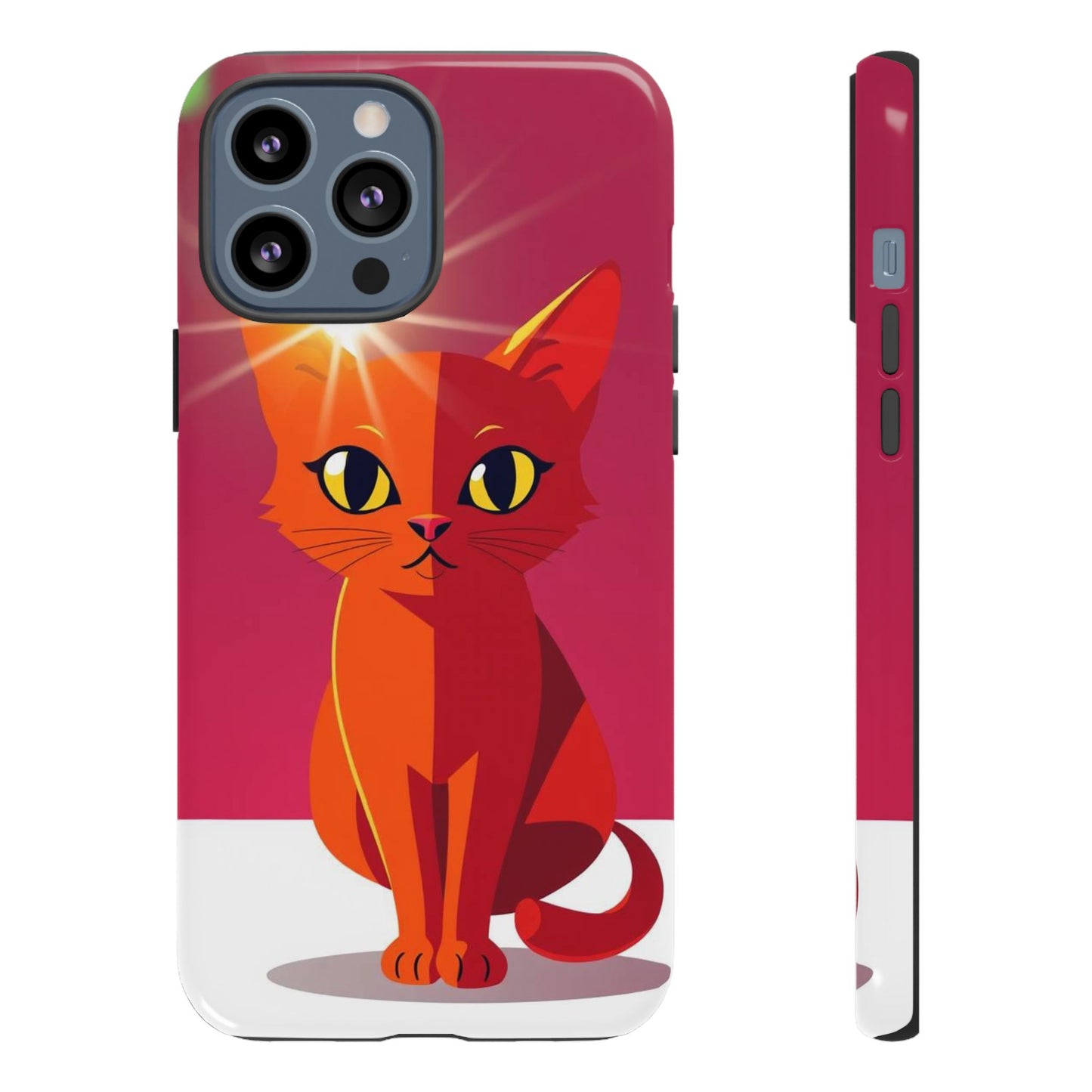 iPhone 13 Pro Max / Glossy Phone Case - Flashing Cat Design Phone Case