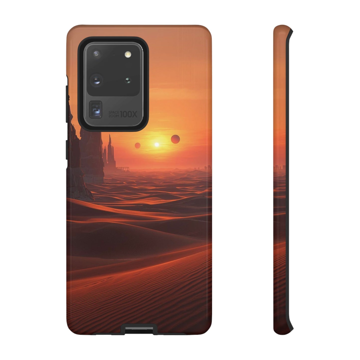 Twin Suns Desert World Sci-fi Phone Case - Orange Phone Case - Samsung Galaxy S20 Ultra / Glossy
