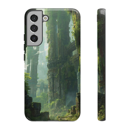 Samsung Galaxy S22 Plus / Glossy Phone Case - Overgrown Future Ruins Sci-fi Phone Case