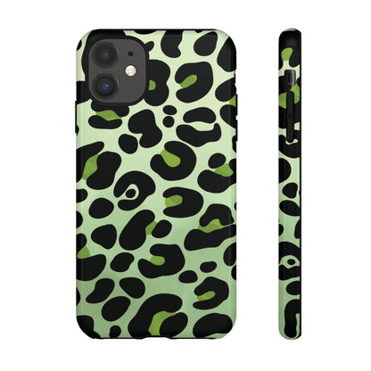 Chic Sage Leopard Print Phone Case