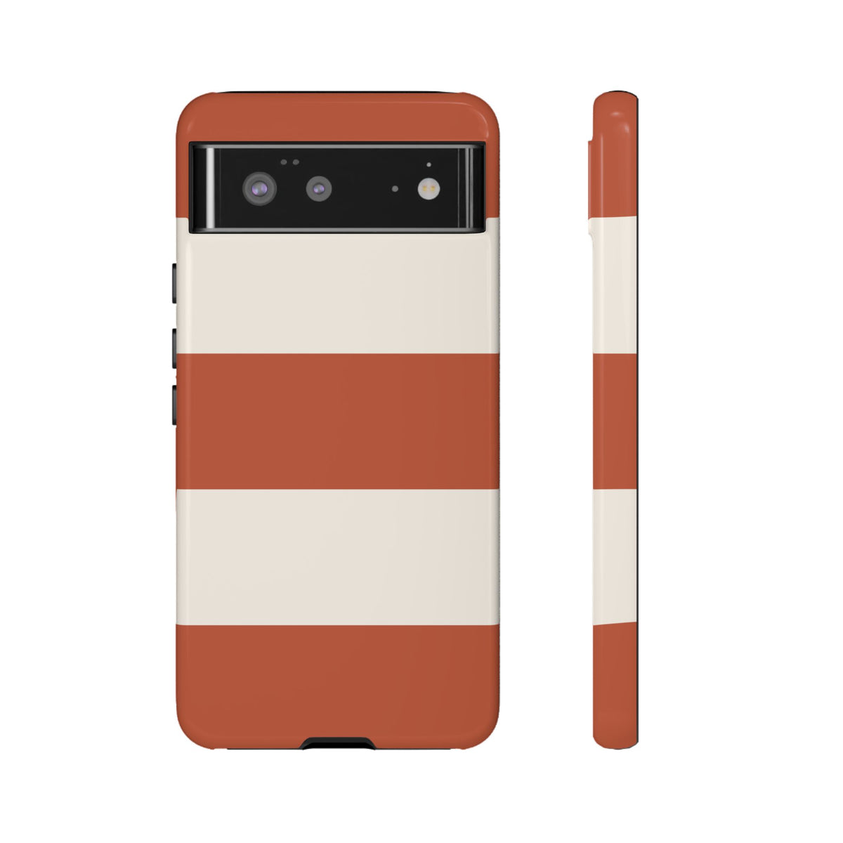 Terracotta Horizontal Stripe Pattern Phone Case - Orange Phone Case - Google Pixel 6 / Glossy