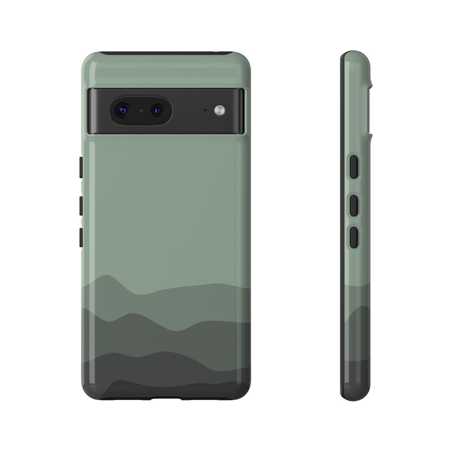 Green Abstract Waves Protective Phone Case - Green Phone Case - Google Pixel 7 / Glossy
