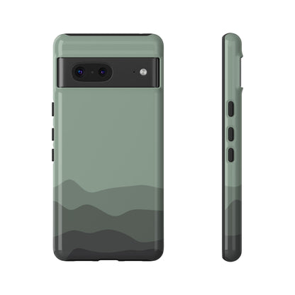 Green Abstract Waves Protective Phone Case - Green Phone Case - Google Pixel 7 / Glossy