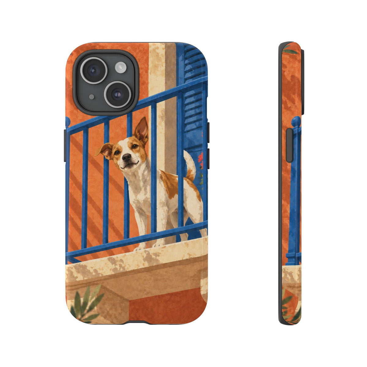Jack Russell Terrier Balcony Busybody Phone Case - Multicolor Phone Case - iPhone 15 / Glossy