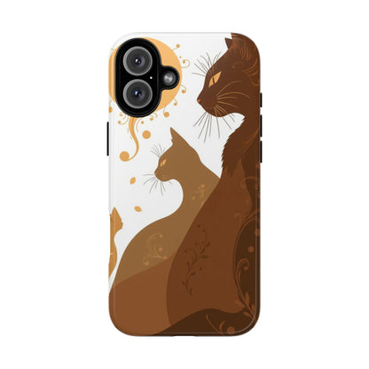 iPhone 16 Plus / Glossy Phone Case - Abstract Cat Pattern Design Phone Case