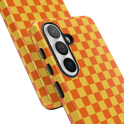 Trendy Orange & Yellow Small Checked Pattern Phone Case - Yellow Phone Case