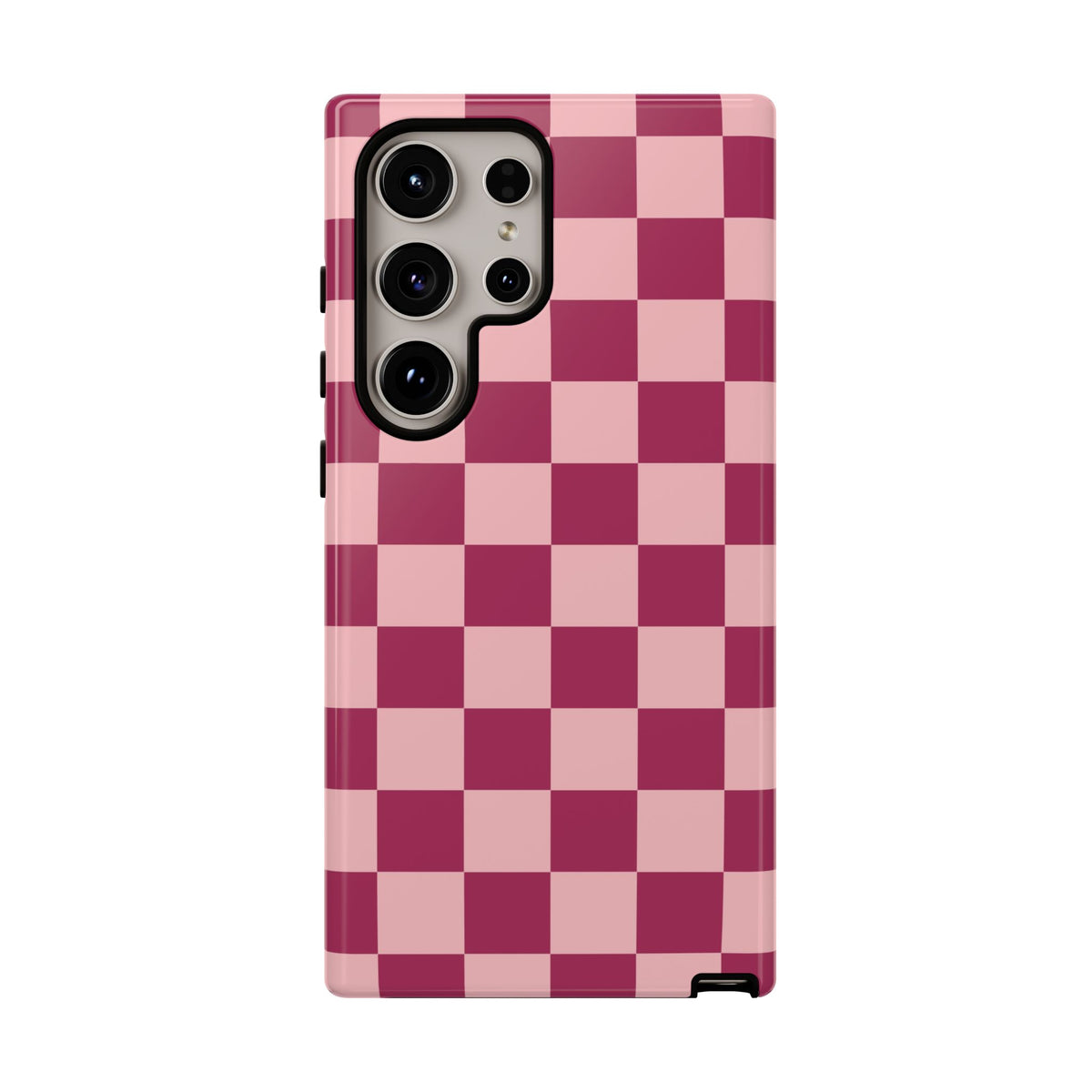 Pink Checked Pattern Phone Case - Pink Phone Case - Samsung Galaxy S24 Ultra / Glossy