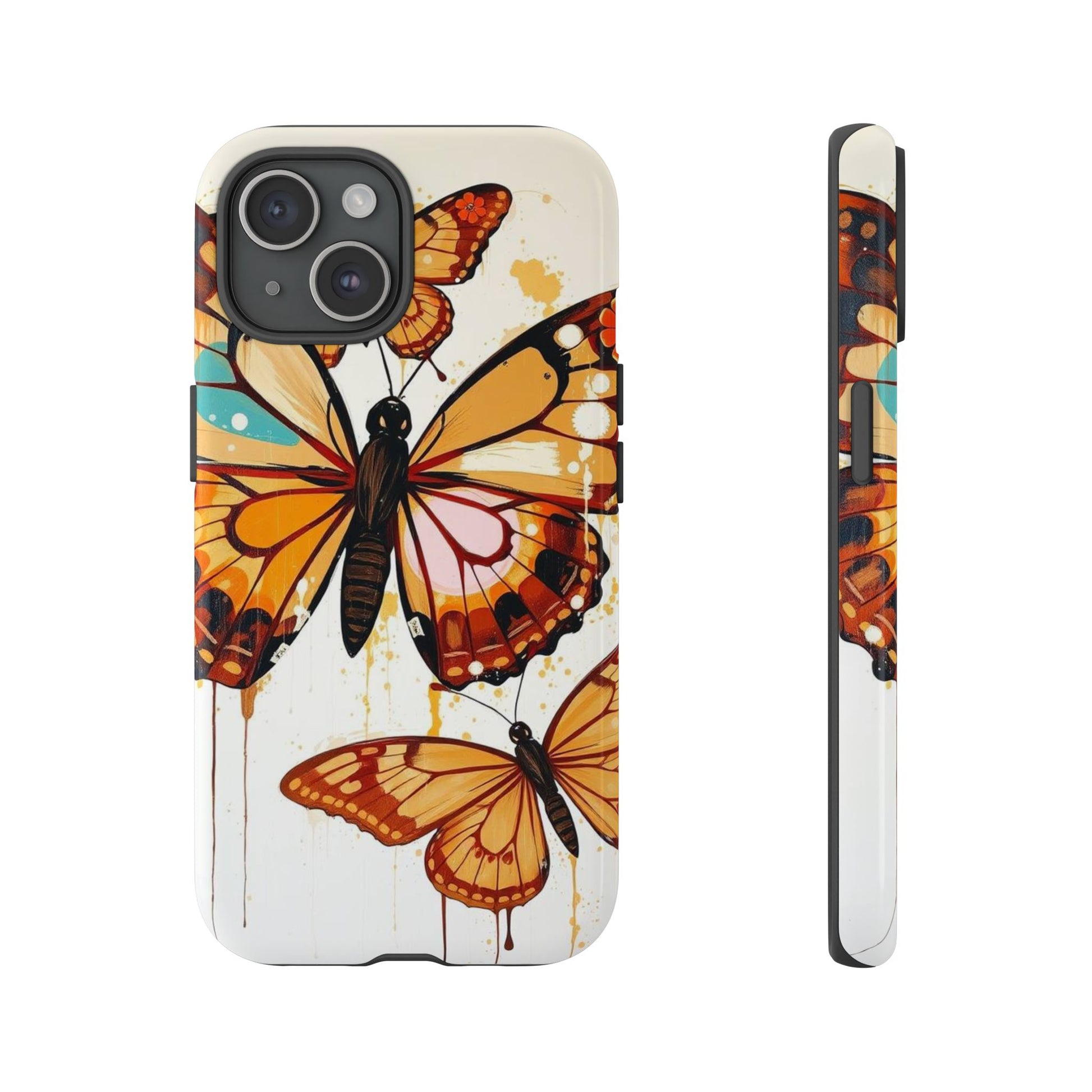 Abstract Butterflies Design Phone Case - Brown Phone Case - iPhone 15 / Glossy