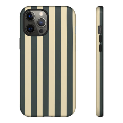 Green & Beige Stripe Pattern Phone Case - Green Phone Case - iPhone 12 Pro Max / Glossy