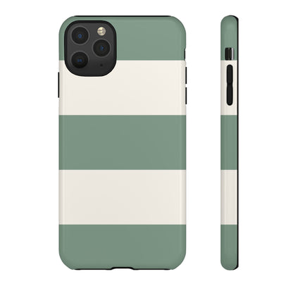 Green & White Horizontal Stripe Pattern Phone Case - Green Phone Case - iPhone 11 Pro Max / Glossy