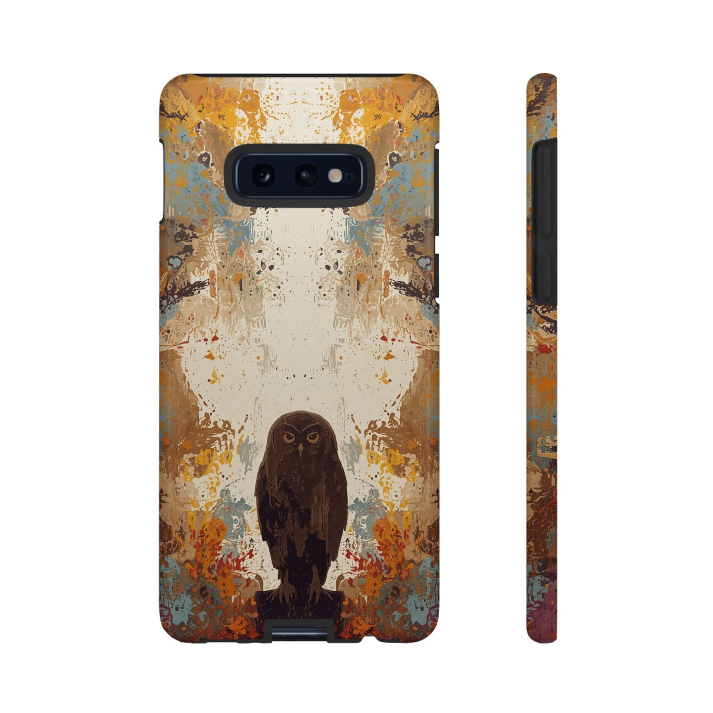 Samsung Galaxy S10E / Glossy Phone Case - Abstract Owl Design Phone Case