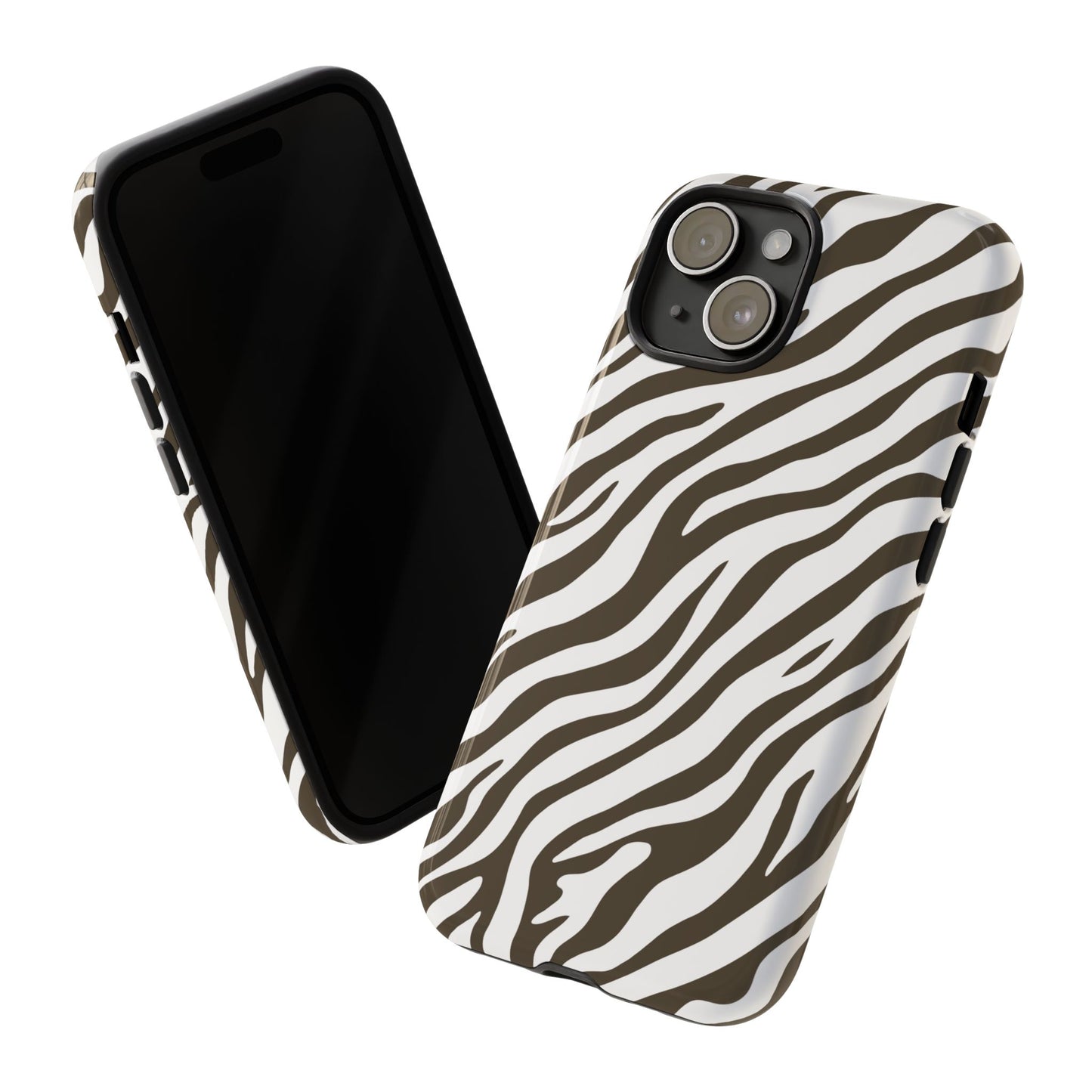 Stylish Mocha Zebra Print Phone Case