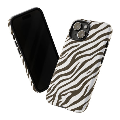 Stylish Mocha Zebra Print Phone Case