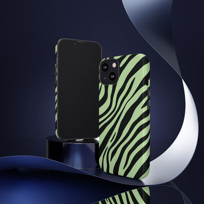 Modern Mint Zebra Print Phone Case