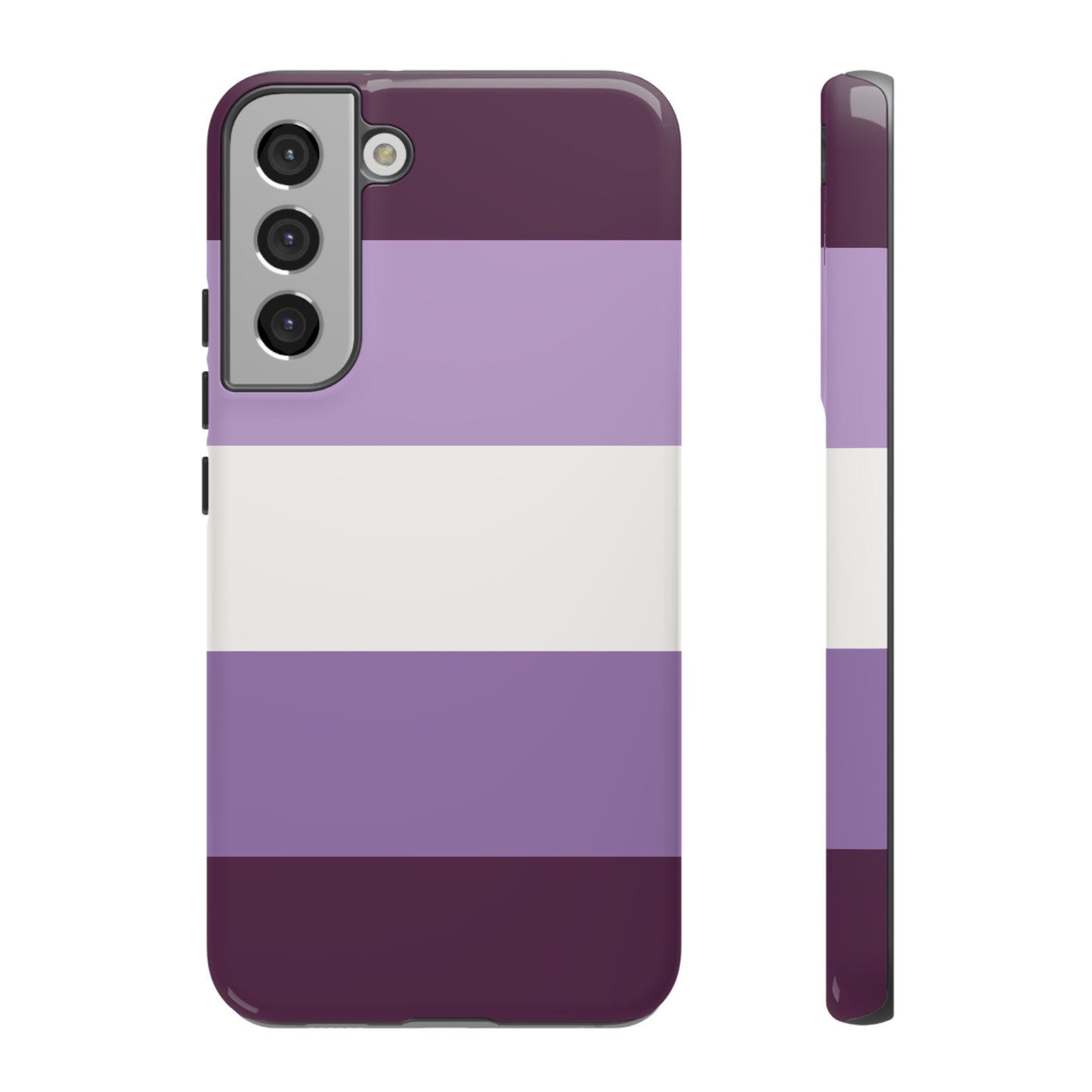 Samsung Galaxy S22 Plus / Glossy Phone Case - Purple Stripe Pattern Phone Case