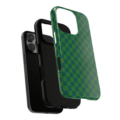 Phone Case - ’Bold Green Checkered Pattern’ Phone Case