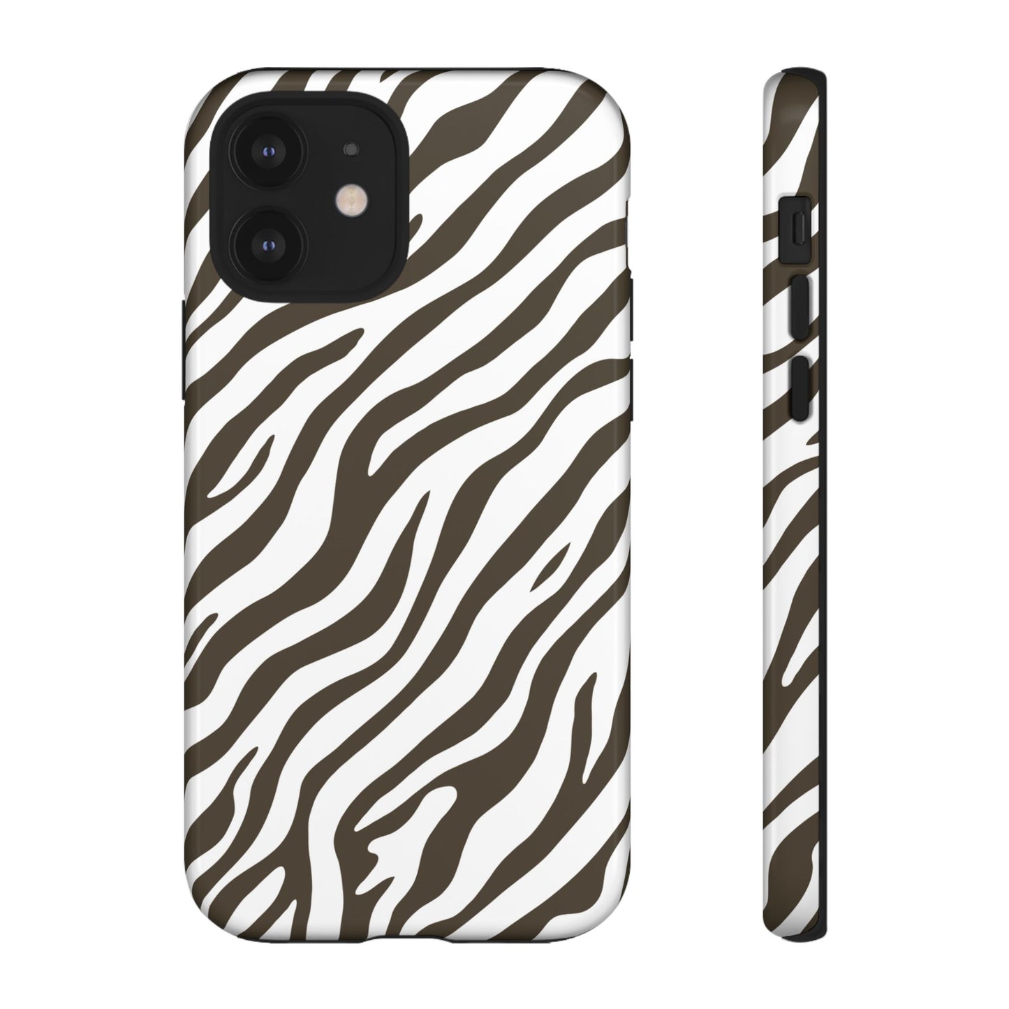 Stylish Mocha Zebra Print Phone Case