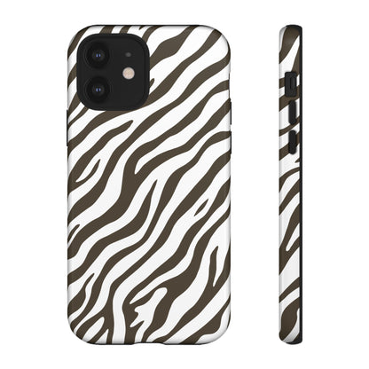 Stylish Mocha Zebra Print Phone Case