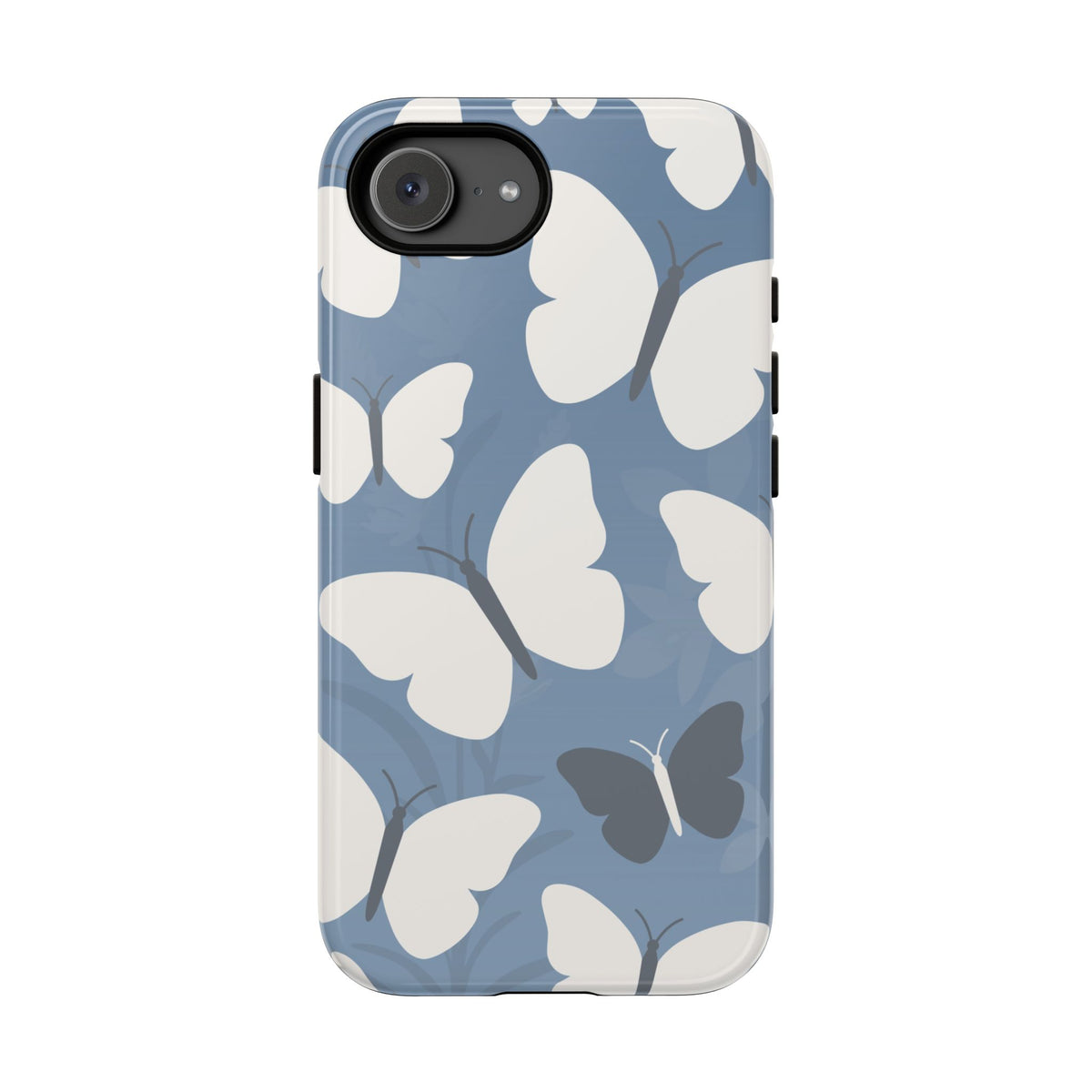 Minimalist Light Blue Butterfly Pattern Phone Case - Blue Phone Case - iPhone 17e / Glossy